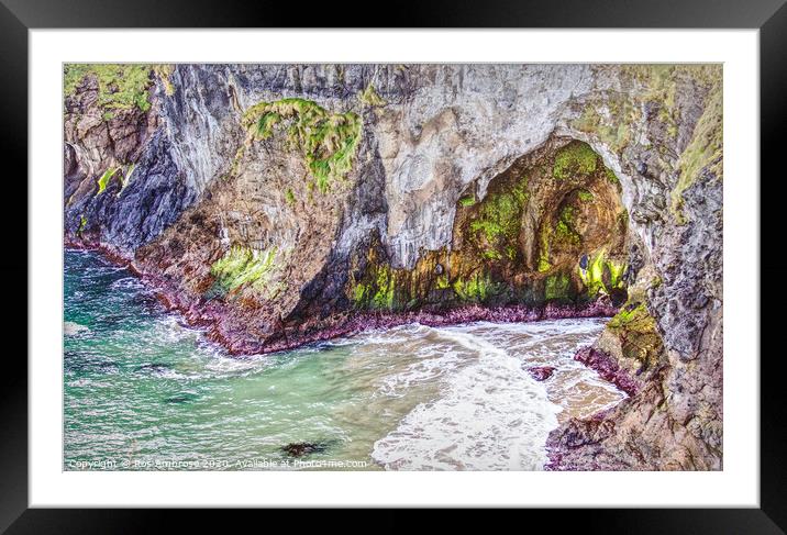 Sea View From Carrick-A-Rede Rope Bridge Framed Mounted Print by Ros Ambrose