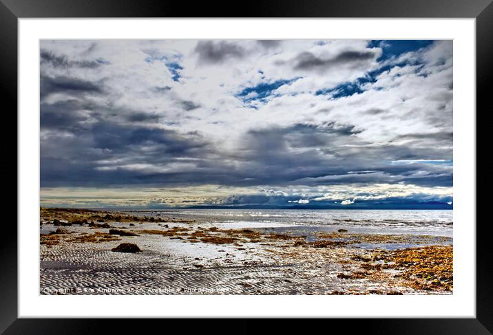Prestwick Beach Framed Mounted Print by Ros Ambrose
