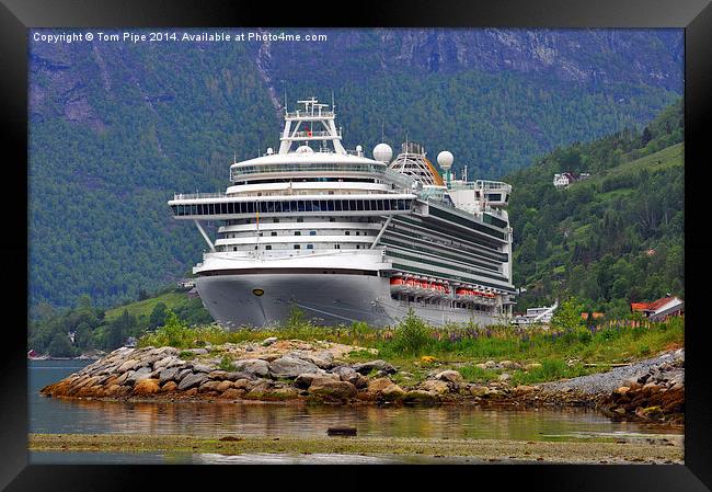  Ventura Cruise Ship in Norwegian Fjord. Olden 201 Framed Print by Tom Pipe