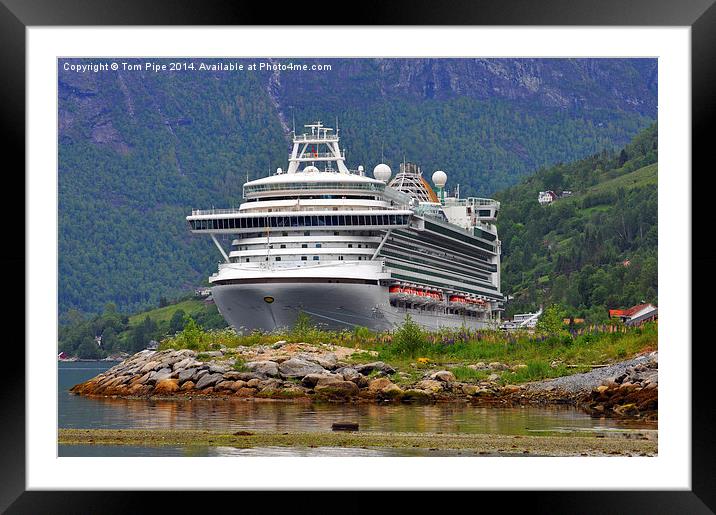  Ventura Cruise Ship in Norwegian Fjord. Olden 201 Framed Mounted Print by Tom Pipe