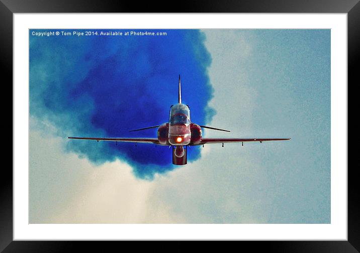  Red Arrows Hawk Jet out of the Blue Framed Mounted Print by Tom Pipe