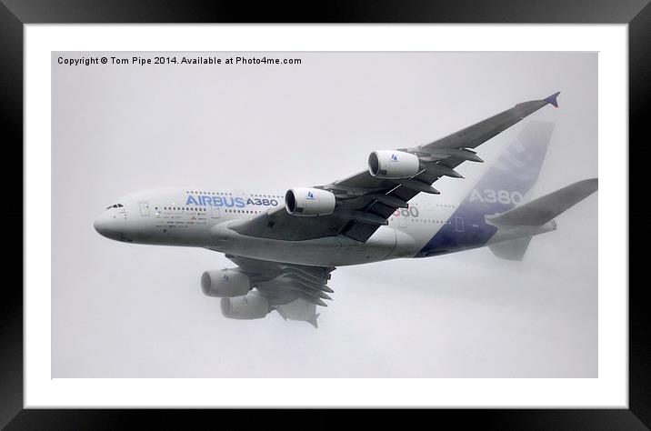 The Giant Whale of the skies " The A380 " Gliding  Framed Mounted Print by Tom Pipe