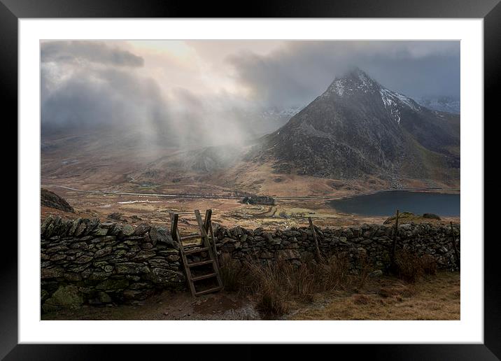 Sunbeams - Tryfan Framed Mounted Print by Glenn Millington