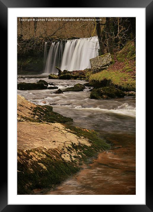  A misty curtain of water falls Framed Mounted Print by James Tully