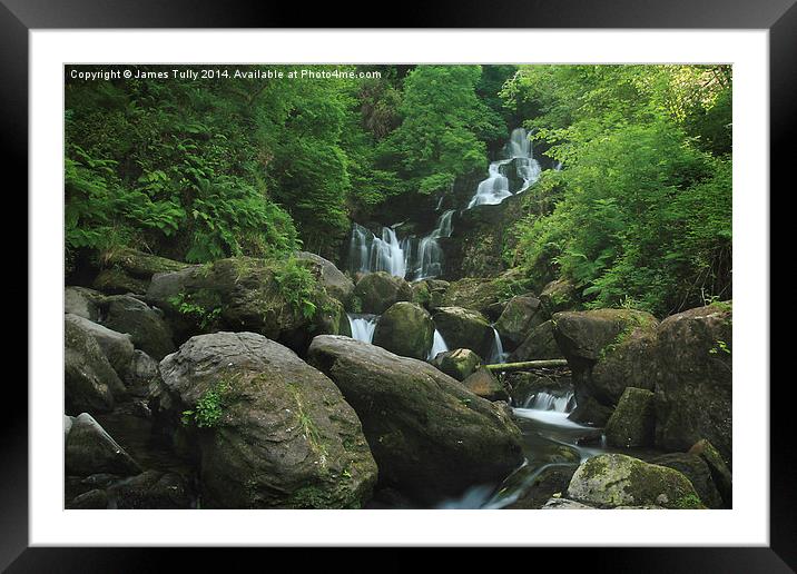  The many falls at Torc waterfall in Ireland Framed Mounted Print by James Tully