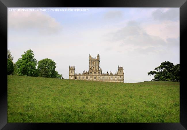  Rolling hills towards Downton abbey Framed Print by James Tully