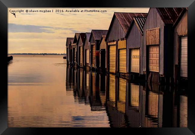Port Rowan lake erie boat houses Framed Print by shawn mcphee I