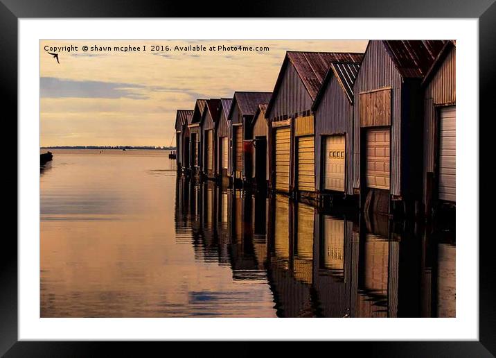 Port Rowan lake erie boat houses Framed Mounted Print by shawn mcphee I
