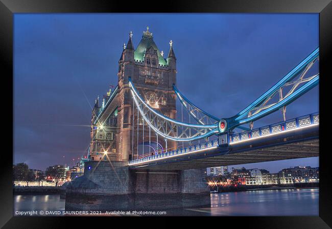  LONDON TOWER BRIDGE  Framed Print by DAVID SAUNDERS