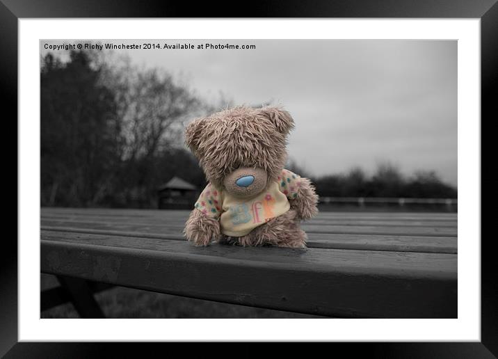 Abandoned best friend toy bear Framed Mounted Print by Richy Winchester