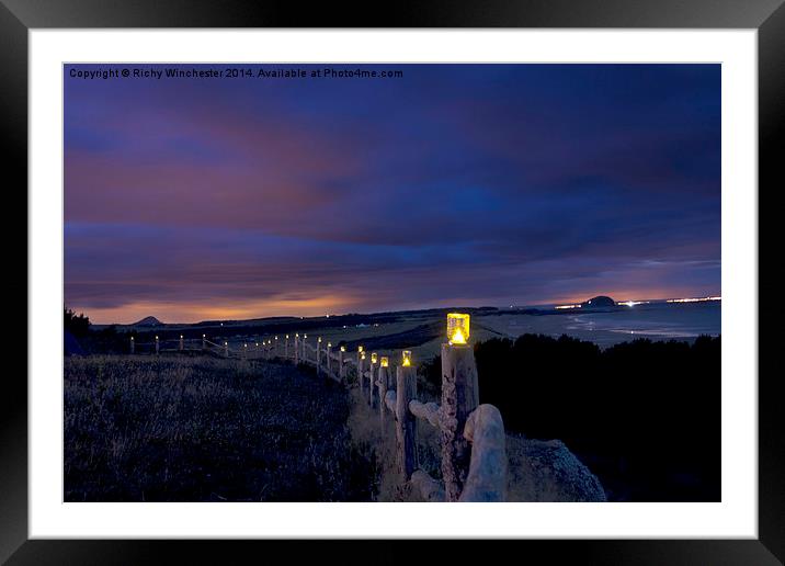  Cliff edge Sunset in Scotland Framed Mounted Print by Richy Winchester