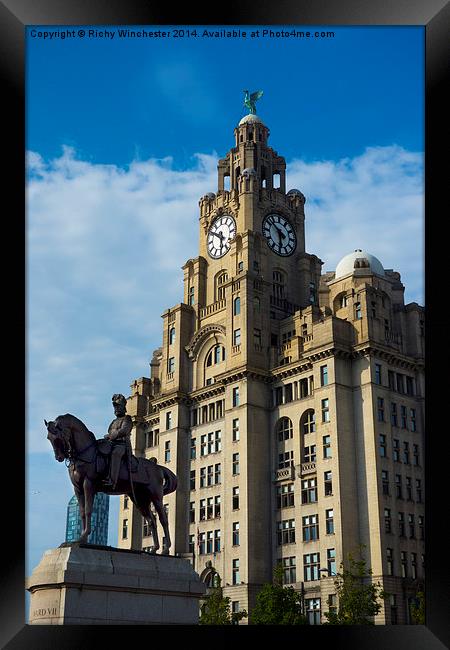  Liver buildings from Mann Island Liverpool Framed Print by Richy Winchester