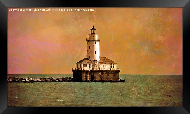  Lighthouse at Navy Pier Framed Print by Mary Machare