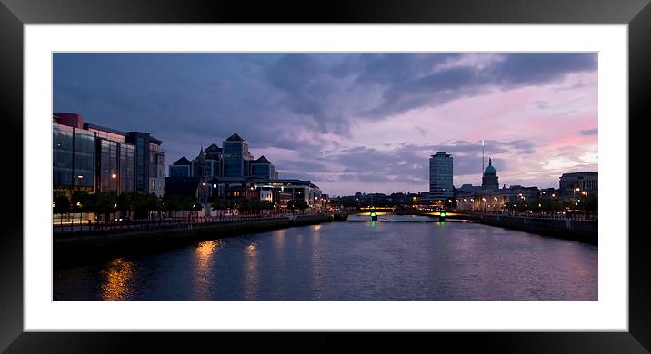  Looking across theLiffey. Framed Mounted Print by Alan Whyte