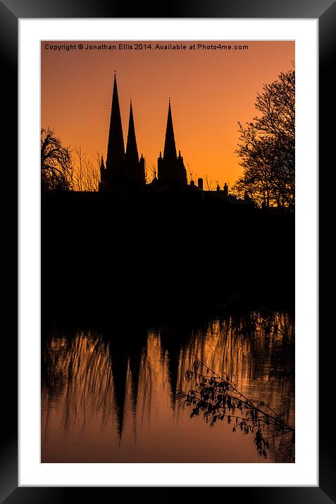 Lichfield Cathedral Sunrise Framed Mounted Print by Jonathan Ellis