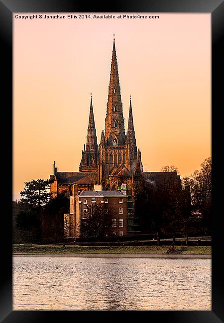 Lichfield Cathedral Sunrise Framed Print by Jonathan Ellis