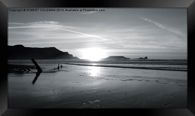  Rhossili Sunset Framed Print by ROBERT COLEMAN