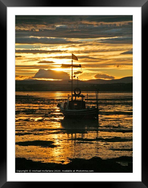 Golden Sunset Framed Mounted Print by michael mcfarlane