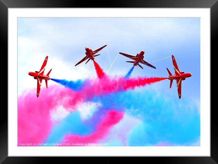 Red Arrows Framed Mounted Print by michael mcfarlane