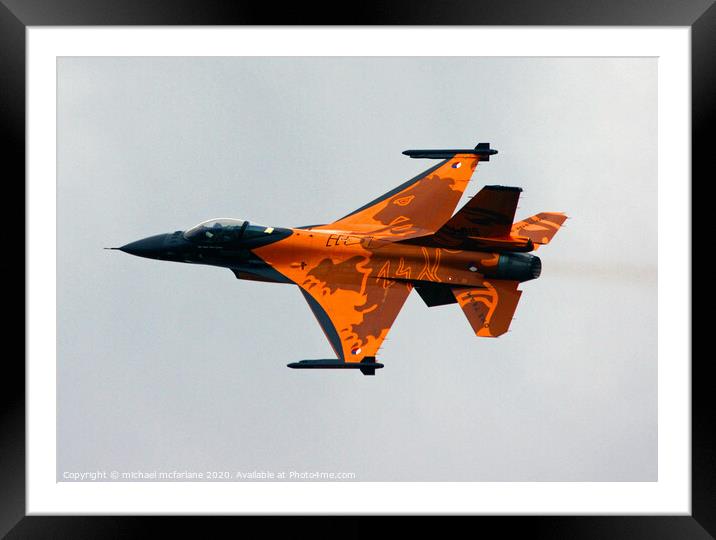 Dutch F16 Framed Mounted Print by michael mcfarlane