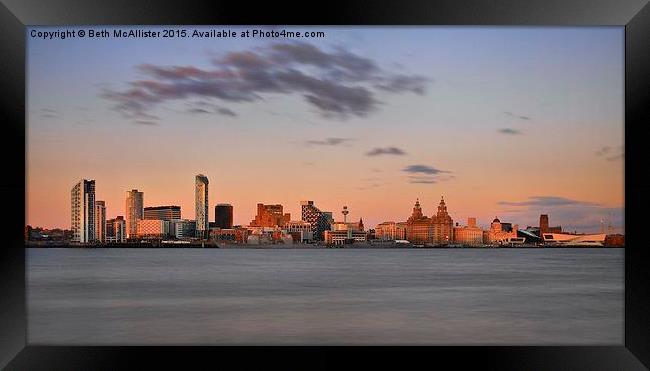 Liverpool Sunset Skyline Framed Print by Beth McAllister