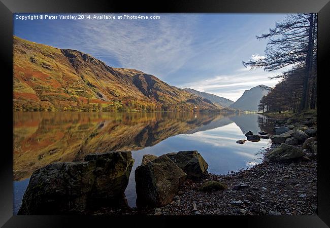  Buttermere Autumn Reflections #1 Framed Print by Peter Yardley