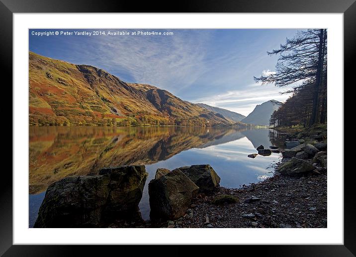 Buttermere Autumn Reflections #1 Framed Mounted Print by Peter Yardley
