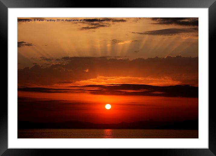  Sunset At Stoupa Framed Mounted Print by Peter Yardley
