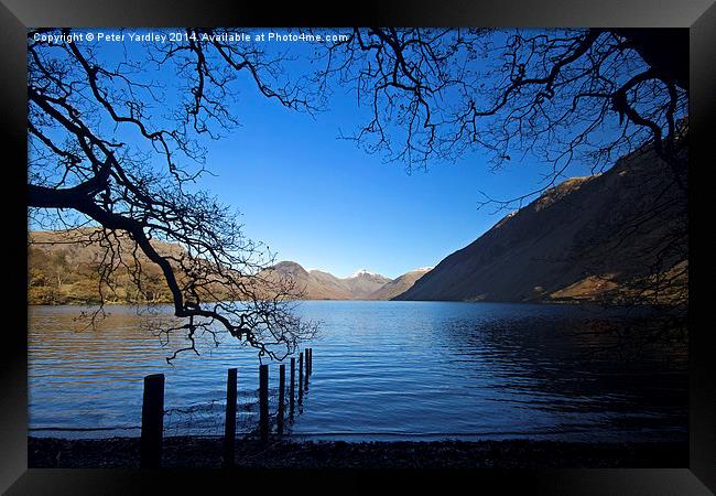  Wastwater Towards Great Gable Framed Print by Peter Yardley