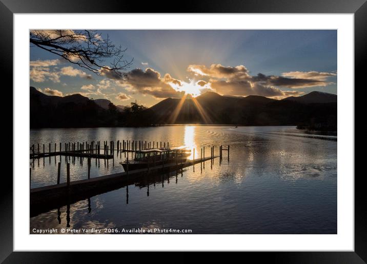 Last Light Over Derwentwater Framed Mounted Print by Peter Yardley