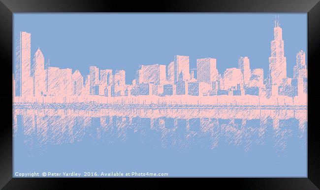 Chicago Skyline Framed Print by Peter Yardley