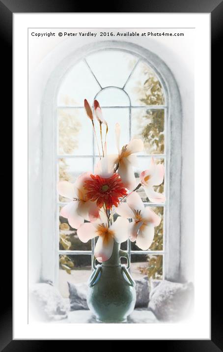 Flowers in Vase at Window #1 Framed Mounted Print by Peter Yardley
