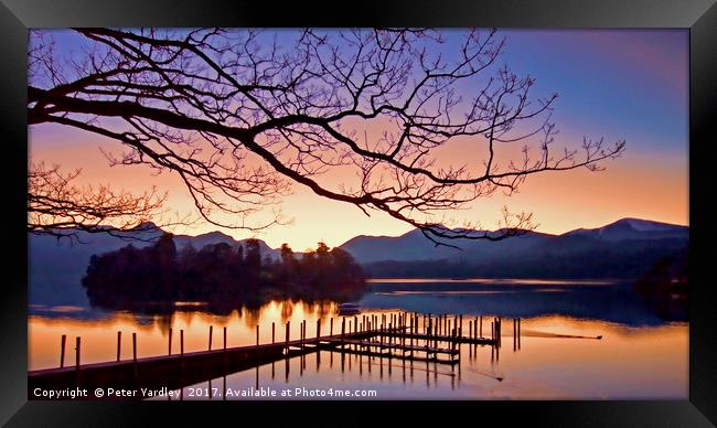 Derwentwater Sunset Framed Print by Peter Yardley