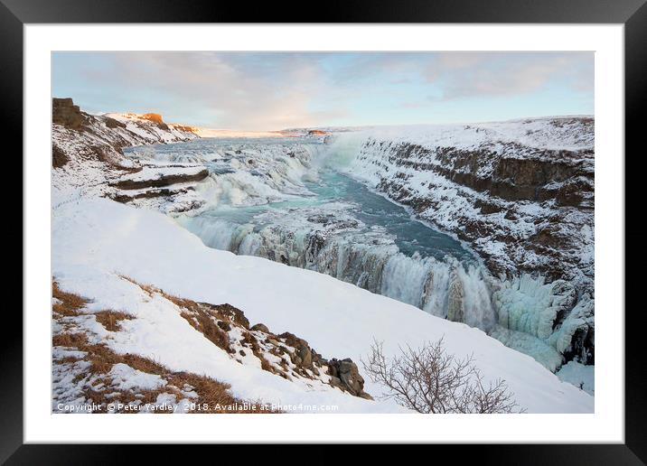 Gullfoss Waterfall, Iceland Framed Mounted Print by Peter Yardley
