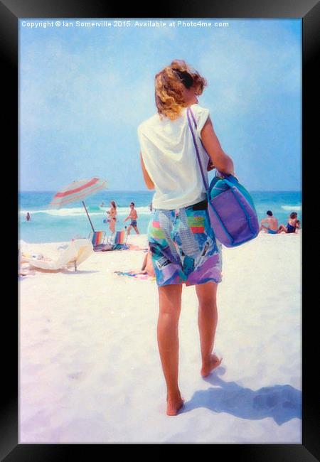 Woman on the beach Framed Print by Ian Somerville