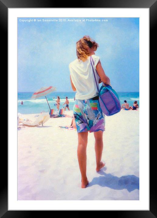 Woman on the beach Framed Mounted Print by Ian Somerville