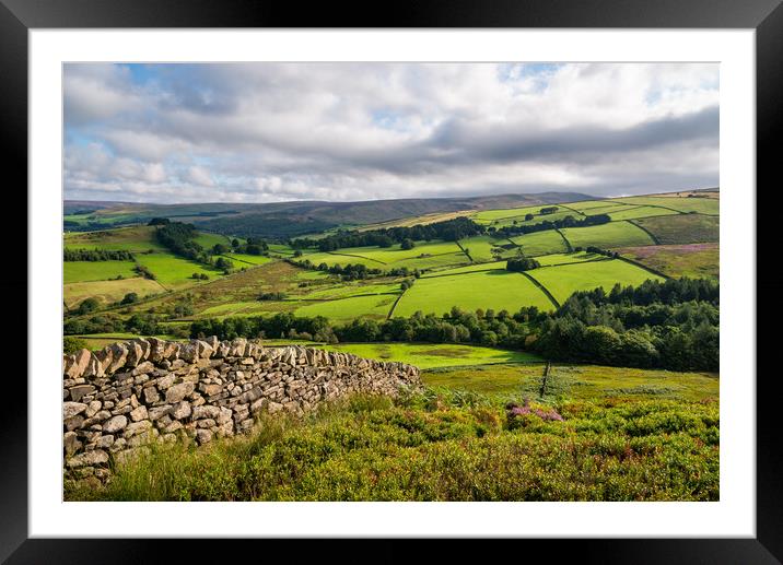 Beautiful countryside around Glossop in the High Peak, Derbyshire Framed Mounted Print by Andrew Kearton