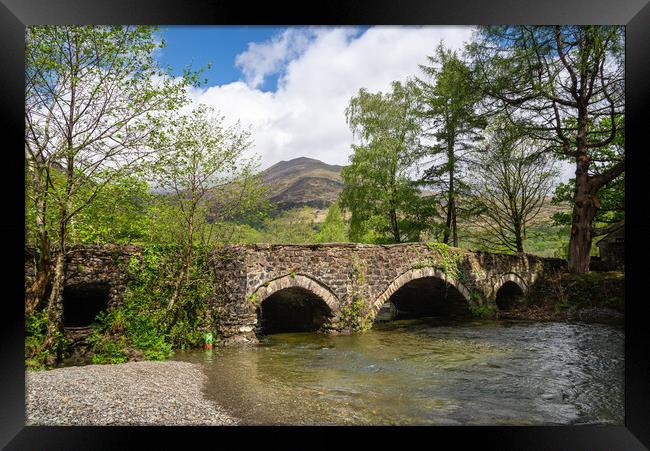 Bethania Bridge, Nantgwynant, North Wales Framed Print by Andrew Kearton