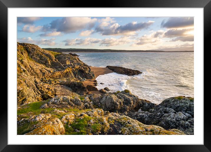 Dawn on Ynys Llandwyn, Newborough beach, Anglesey Framed Mounted Print by Andrew Kearton