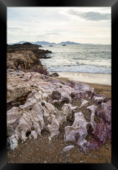 Beach on Yynys Llanddwyn, Anglesey, North Wales Framed Print by Andrew Kearton