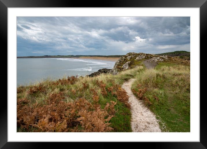 Llanddwyn Island in autumn, Anglesey, Wales Framed Mounted Print by Andrew Kearton