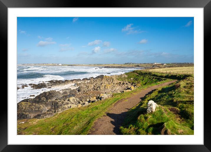 Coast path at Rhosneigr, Anglesey, Wales Framed Mounted Print by Andrew Kearton