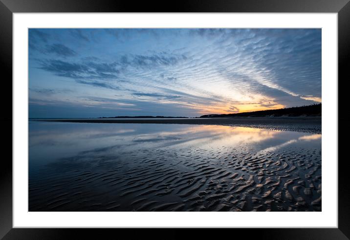 Sunset on Newborough beach, Anglesey Framed Mounted Print by Andrew Kearton