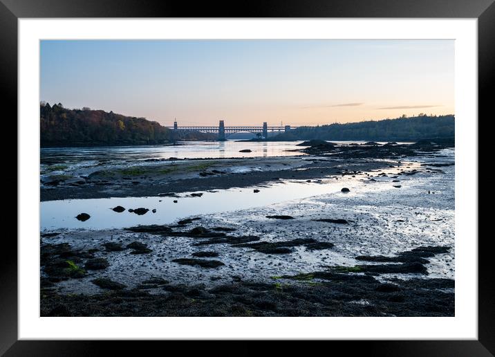 Dusk on the Menai Strait, Anglesey Framed Mounted Print by Andrew Kearton