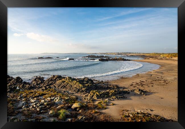 Porth Nobla beach, Rhosneigr, Anglesey Framed Print by Andrew Kearton