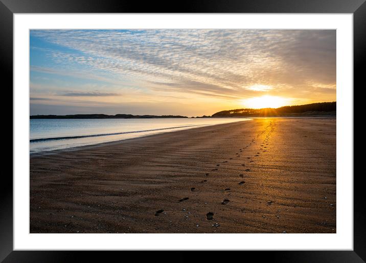 Footprints in the sand at Newborough Framed Mounted Print by Andrew Kearton