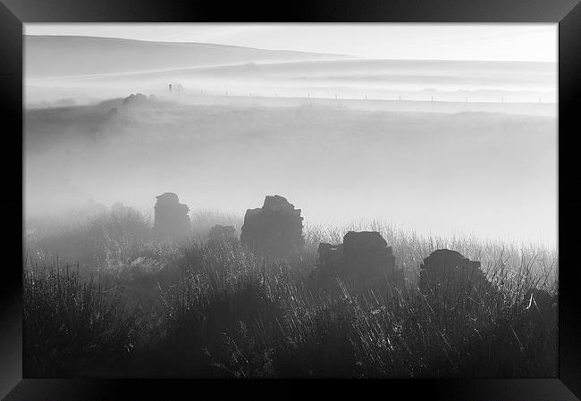  Mist on the moors Framed Print by Andrew Kearton