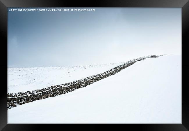  Minimal snowy English landscape Framed Print by Andrew Kearton