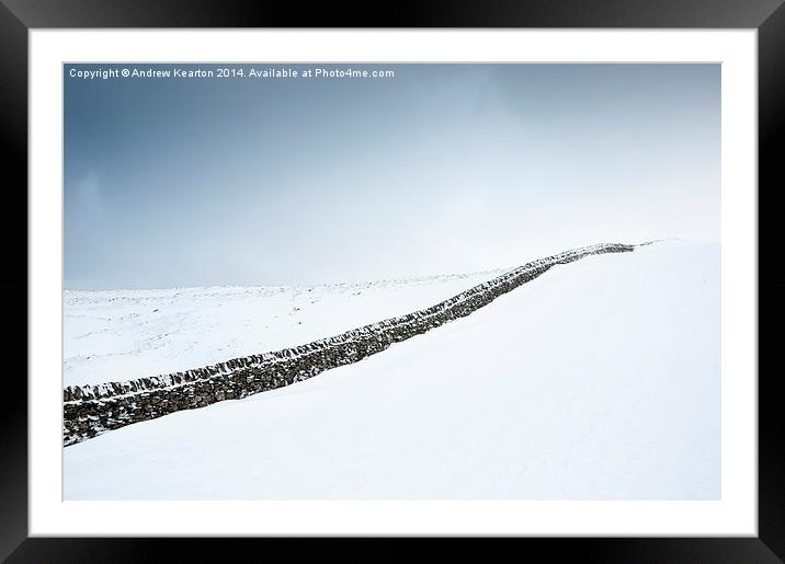  Minimal snowy English landscape Framed Mounted Print by Andrew Kearton