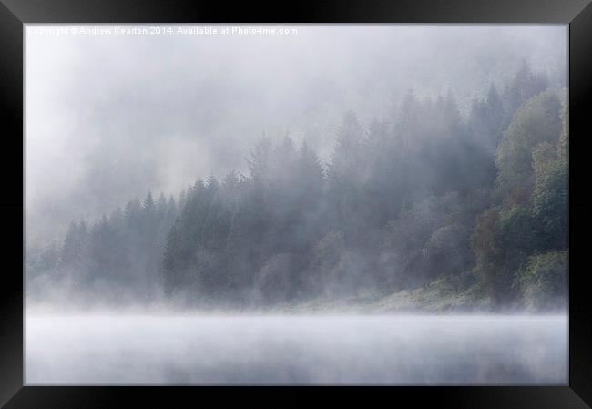  Misty forest beside Ladybower Framed Print by Andrew Kearton